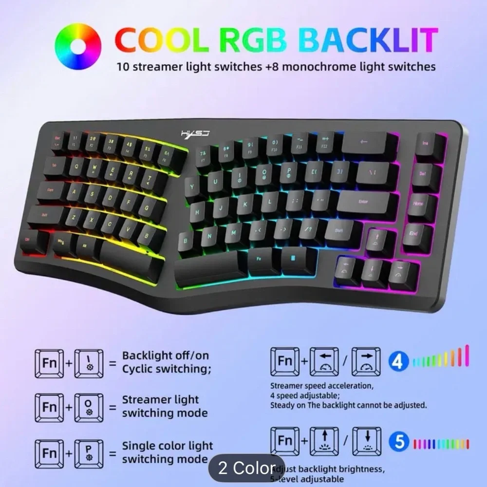 Ergonomic Rainbow Keyboard